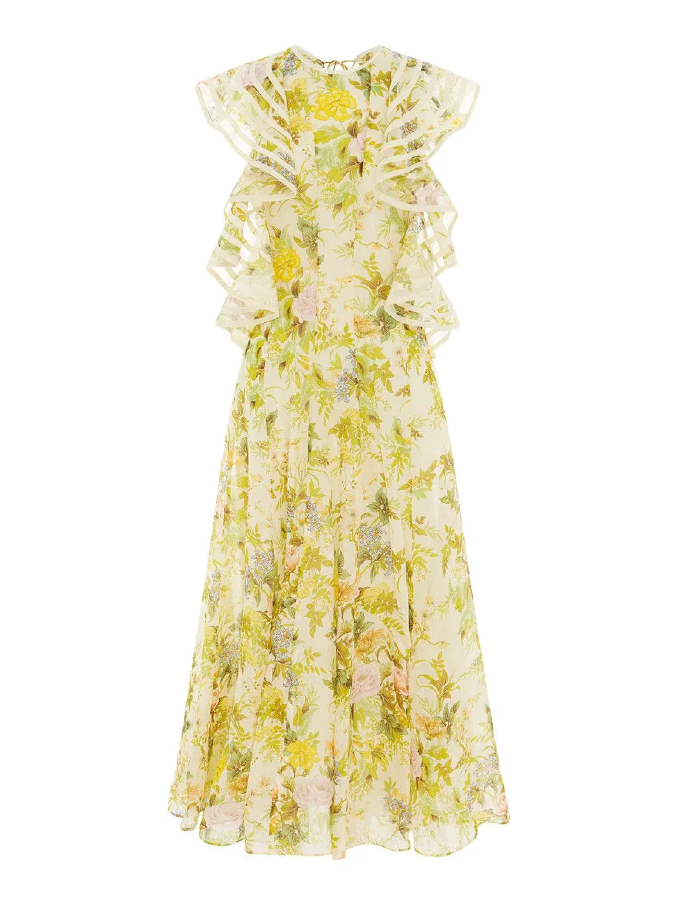 Alemais Eden Flounce Midi Dress in Multi