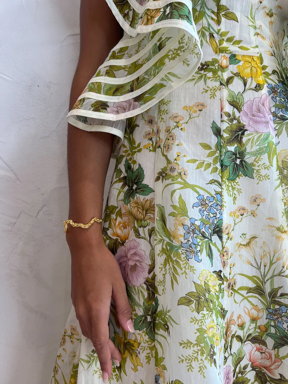 Alemais Eden Flounce Midi Dress in Multi