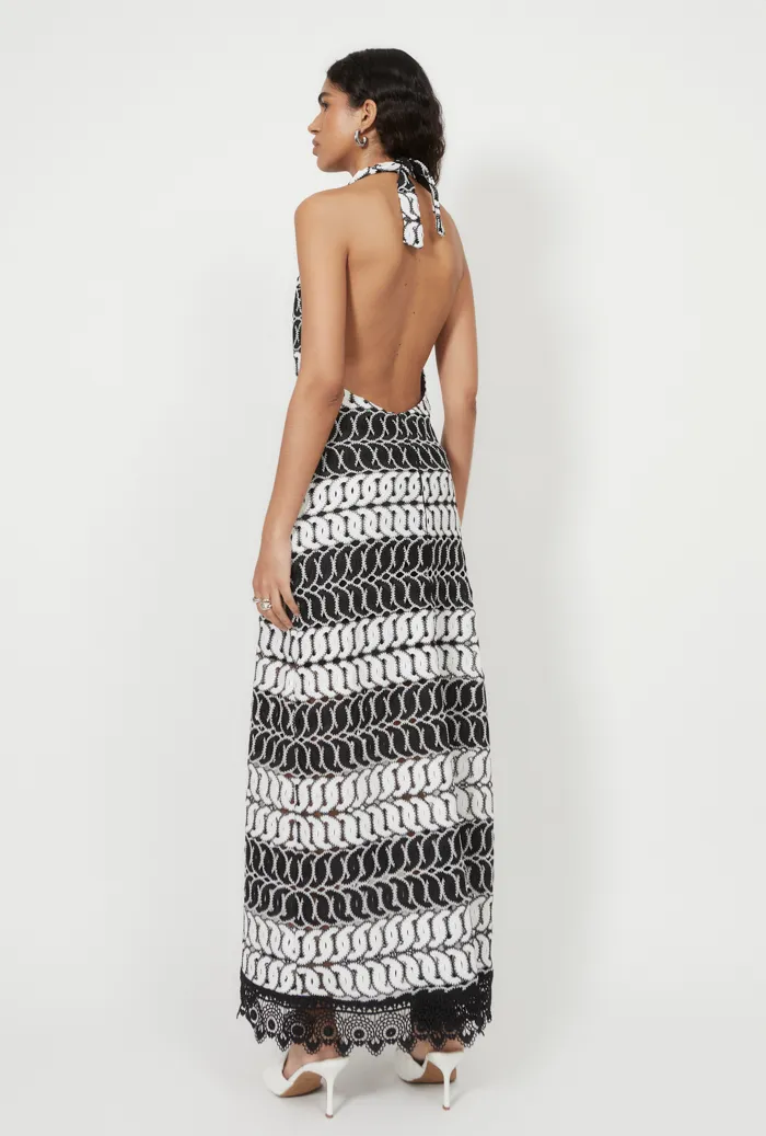 BELEN MAXI DRESS BLACK/WHITE