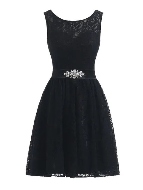 Lavender Short Lace Homecoming Dresses Crystal Beading Sash Wedding Party Dresses Cheap Burgundy Bridesmaid Dresses